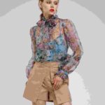 Floral Print Full Sleeve Organza Shirt
