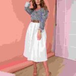 Knee Length Flared Midi Skirt